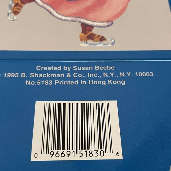 Vtg Nos Victorian Ice Skating Animal Gift Box - Picture 2 of 10